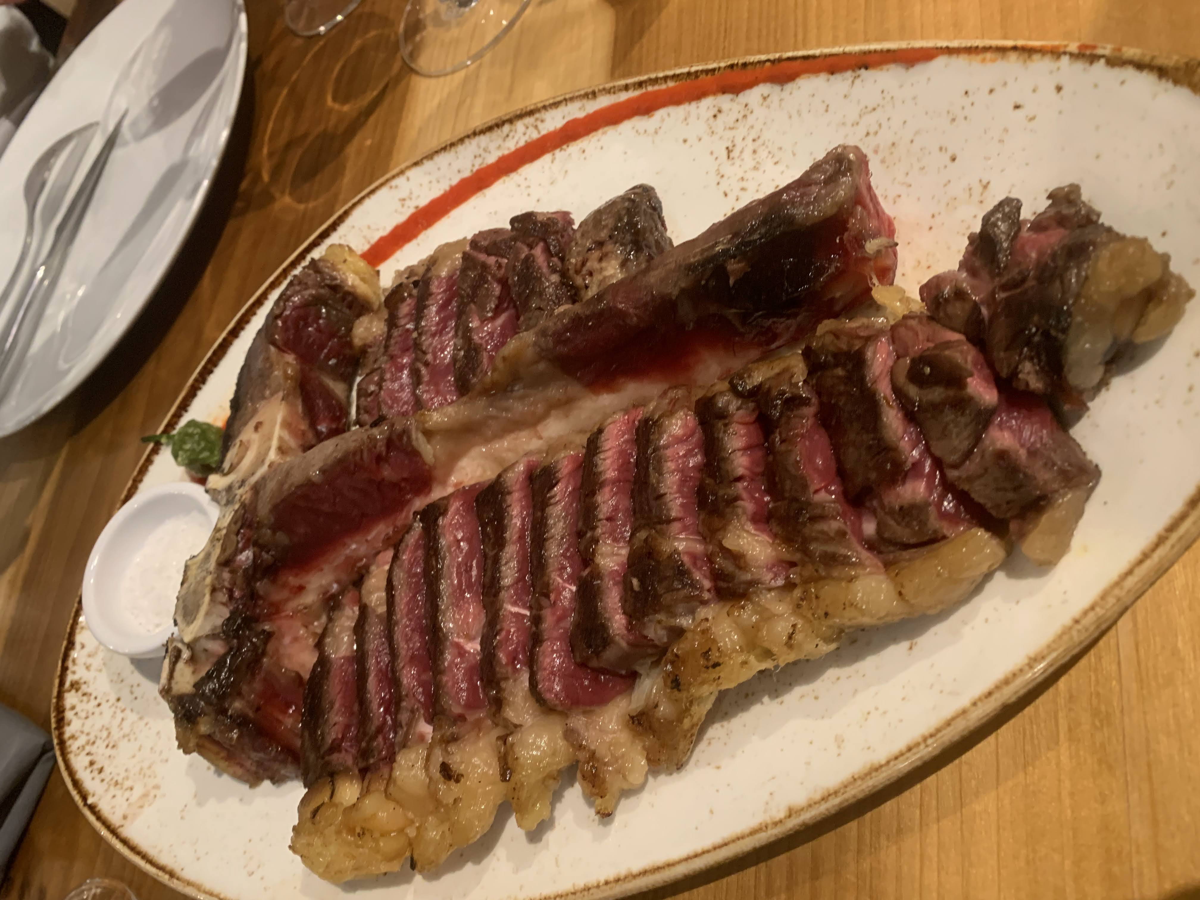 Sliced costela served on a restaurant plate